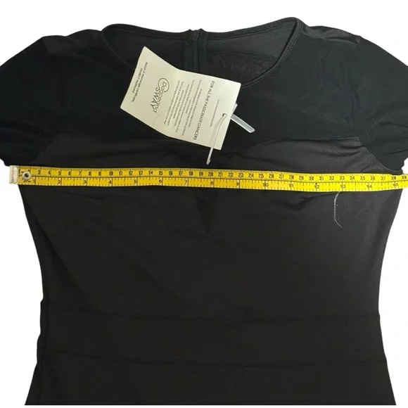 Dance & Sway Black Ballroom Dance Dress Size Large Full Skirt Sheer Long Sleeve - Picture 11 of 15